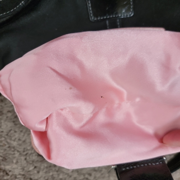 Coach Pave Madison Crystal Evening Black Suede Leather Clutch Pink Satin 8975/05 - Picture 14 of 16